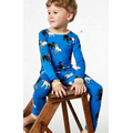 Blue Cats & Dogs Stretch Kids' Long Sleeve 2 Piece Pajamas